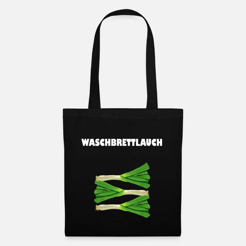 Waschbrettlauch Lauch Sixpack Waschbrettbauch - Stoffbeutel - Schwarz
