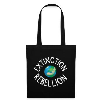 Extinction Rebellion Planet Erde weiss - Stoffbeutel - Schwarz - Vorne