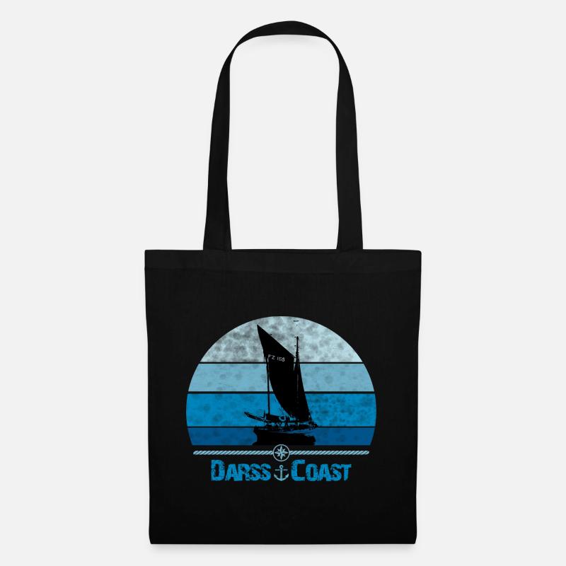 Darss Coast with Zeesboot - Tote Bag - black