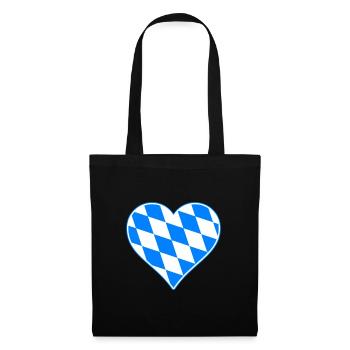 Bavaria Heart Flag Fahne I love gift - Tote Bag - black - Front