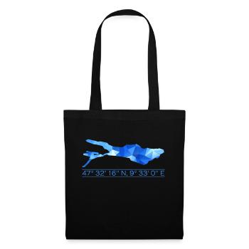 Coordonnées du lac de Constance | Polygone - Sac en tissu - noir - Devant