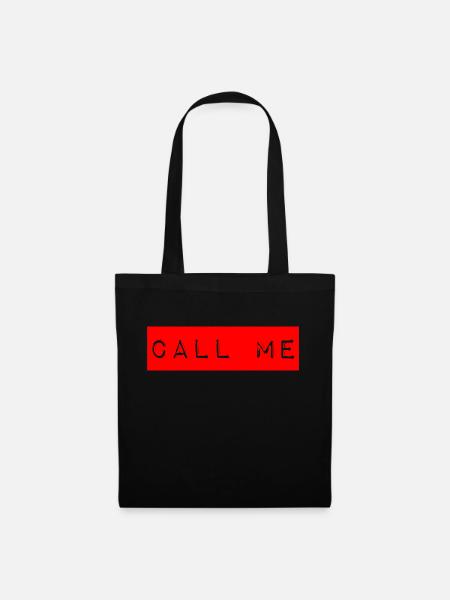 CALL ME - Stoffbeutel - Schwarz