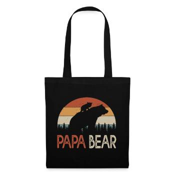 Papa Bären Geschenk Humor Papa Vater Vatertag - Stoffbeutel - Schwarz - Vorne
