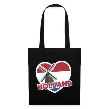 holland Flagge Herz Zitat Grafik Bestseller - Stoffbeutel - Schwarz - Vorne
