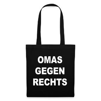 omas gegen rechts - Stoffbeutel - Schwarz - Vorne