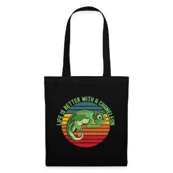 Life’s Better with a Chameleon - Tote Bag - black - Front