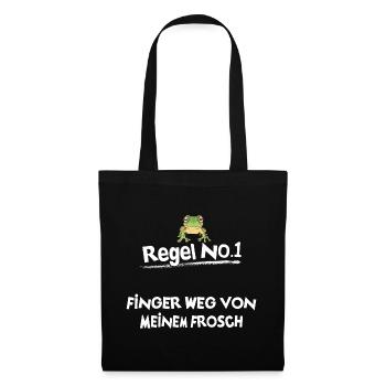 Frösche Frosch - Stoffbeutel - Schwarz - Vorne