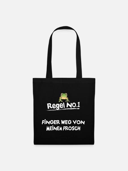 Frösche Frosch - Stoffbeutel - Schwarz