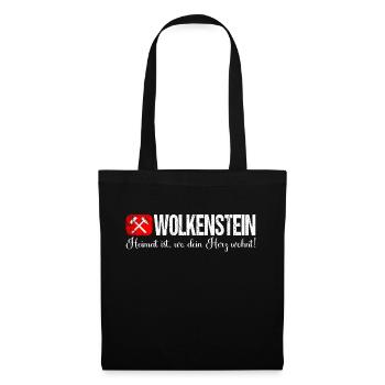 Wolkenstein Heimat ist wo dein Herz wohnt - Stoffbeutel - Schwarz - Vorne