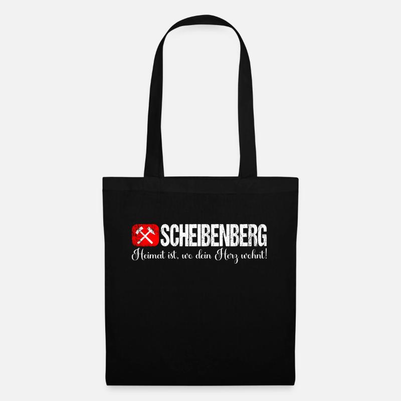 Scheibenberg Heimat ist wo dein Herz wohnt - Stoffbeutel - Schwarz