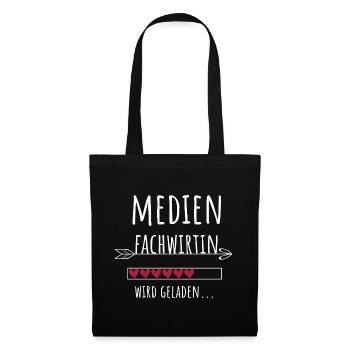 Medienfachwirtin Abschluss Weiterbildung Geschenk - Stoffbeutel - Schwarz - Vorne
