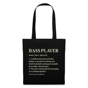Bassgitarre Bass Player Bassist - Stoffbeutel - Schwarz - Vorne