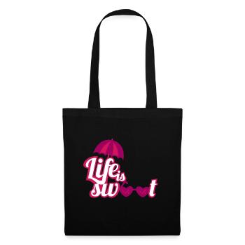 Summer T-Shirt - Life is sweet - Tote Bag - black - Front