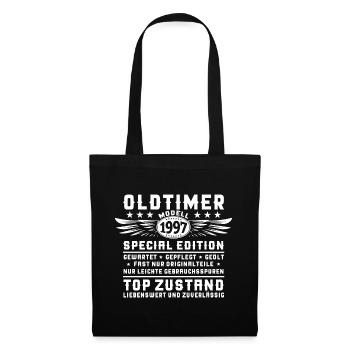 Oldtimer Jahrgang 1997 25. Geburtstag Geschenk Fun - Stoffbeutel - Schwarz - Vorne