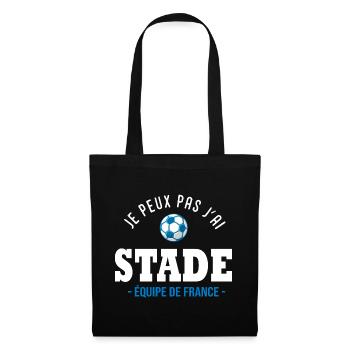 football feminin peux pas j ai Stade equipe france - Sac en tissu - noir - Devant