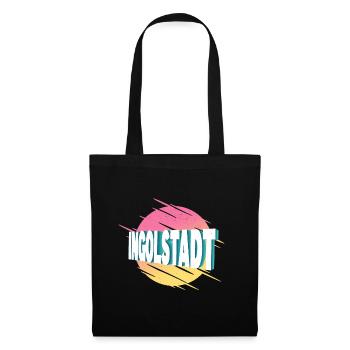 Ingolstadt Deutschland Stadt Schrift Vintage Retro - Stoffbeutel - Schwarz - Vorne