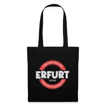Erfurt Deutschland Stadt Skyline Heimat Liebe - Stoffbeutel - Schwarz - Vorne
