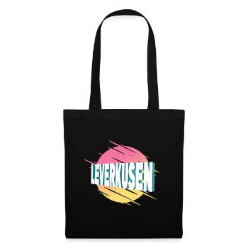 Leverkusen Deutschland Stadt Schrift Vintage Retro - Stoffbeutel - Schwarz - Vorne