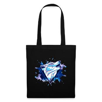 Wolf Wolfhead Predator Splash Grunge Art - Sac en tissu - noir - Devant