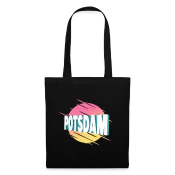Potsdam Deutschland Stadt Schrift Vintage Retro - Stoffbeutel - Schwarz - Vorne