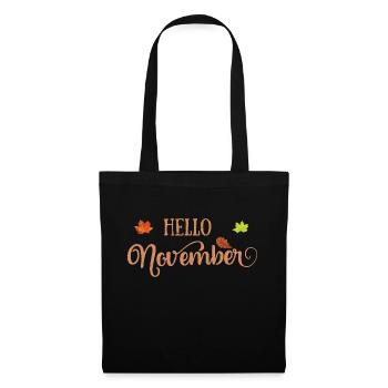 Hello november bonjour novembre nature saison - Sac en tissu - noir - Devant