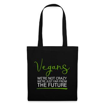 Végétaliens, nous sommes loin du futur - Sac en tissu - noir - Devant