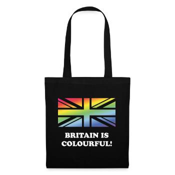 Großbritannien ist bunt! (Union Jack, Großbritannien) - Stoffbeutel - Schwarz - Vorne