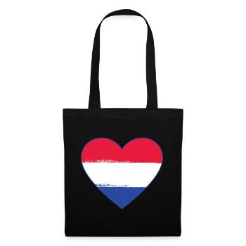 Holland Flag Heart used - Tote Bag - black - Front