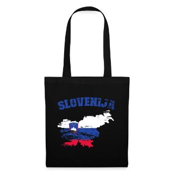 Slowenien Flagge Landkarte used - Stoffbeutel - Schwarz - Vorne