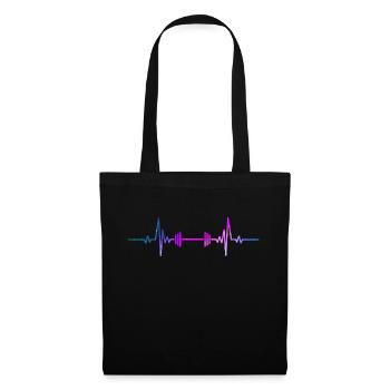 Gewichtheben Space Heartbeat Für Gewichtheber - Stoffbeutel - Schwarz - Vorne