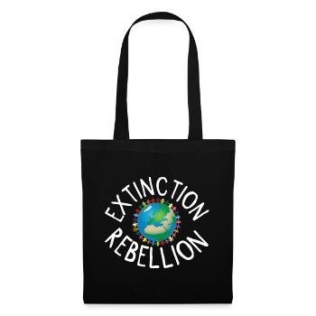 Extinction Rebellion Menschenkette weiss - Stoffbeutel - Schwarz - Vorne