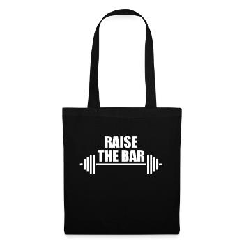 raise the bar barbell quote - Tote Bag - black - Front