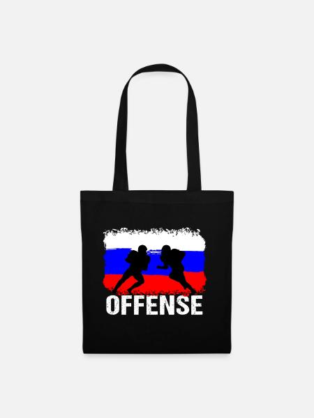 American Football Russland Offense - Stoffbeutel - Schwarz