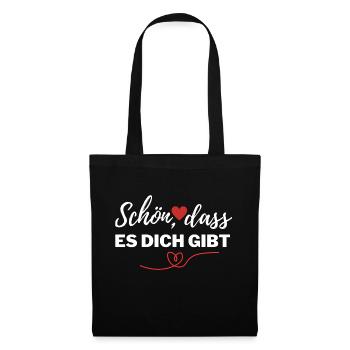 Schön, dass es dich gibt Lieblingsmensch Liebe - Stoffbeutel - Schwarz - Vorne