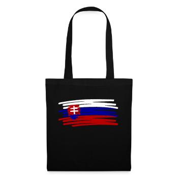 Slowakia Slovakia Flag Flagge painted gemalt - Stoffbeutel - Schwarz - Vorne