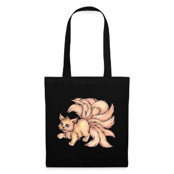 Kitsune Fuchs Fuchsgeist Inari Japan Mythologie - Stoffbeutel - Schwarz - Vorne