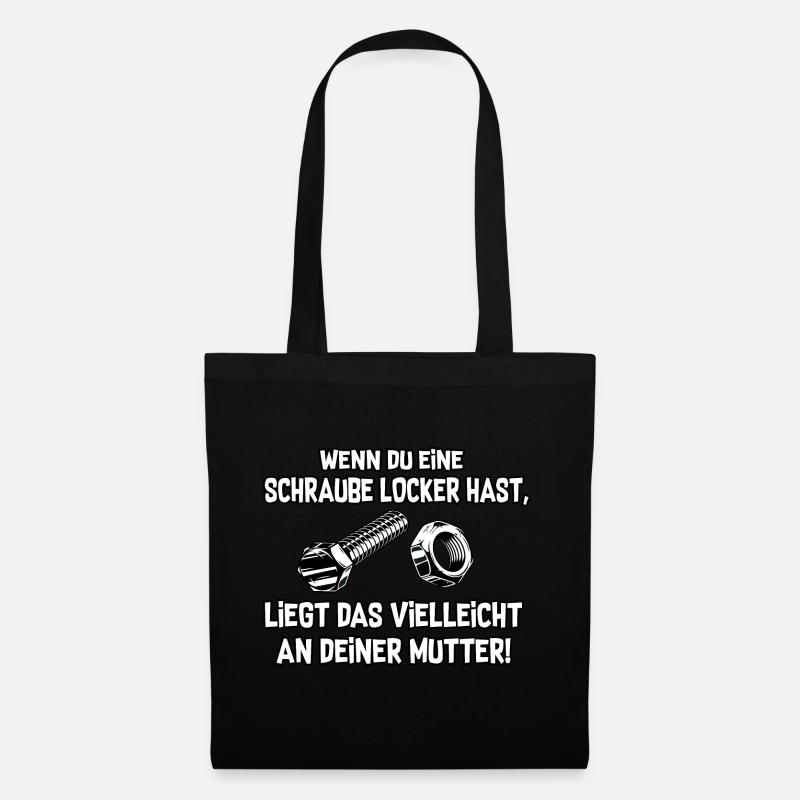 Schraube locker - Stoffbeutel - Schwarz