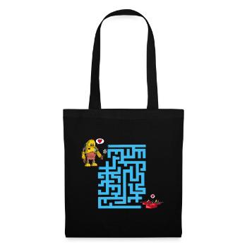 Le labyrinthe des amoureux - Sac en tissu - noir - Devant