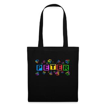 PETER colourful cubes - Stoffbeutel - Schwarz - Vorne
