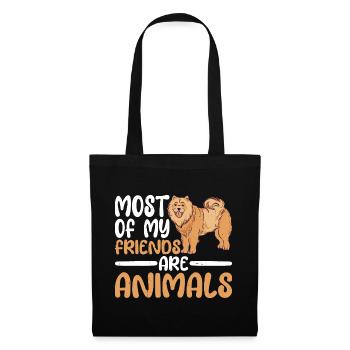 La plupart de mes amis sont des animaux 7 - Sac en tissu - noir - Devant