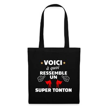 Super héros à thème de super tonton - Sac en tissu - noir - Devant