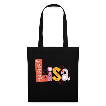 Nom personnalisé de Lisa - Sac en tissu - noir - Devant