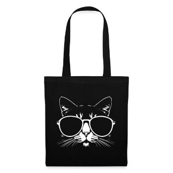 Drôle de chat avec des lunettes de soleil Chaton Sunglas Cats - Sac en tissu - noir - Devant