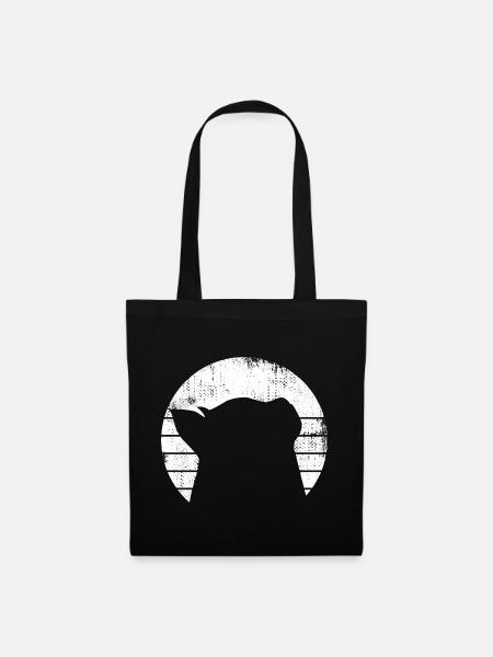 Katze Zeichnung - Stoffbeutel - Schwarz