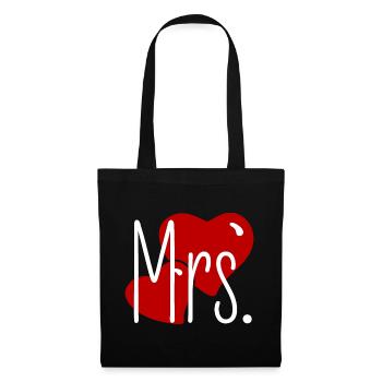 Matching Look Mr and Mrs Valentine's Day Matching Pair - Tote Bag - black - Front
