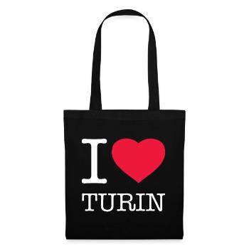 J’AIME TURIN - Sac en tissu - noir - Devant