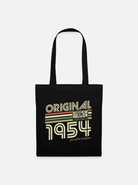 Original 1954 Jahrgang Vintage Geburtstag Retro - Stoffbeutel - Schwarz