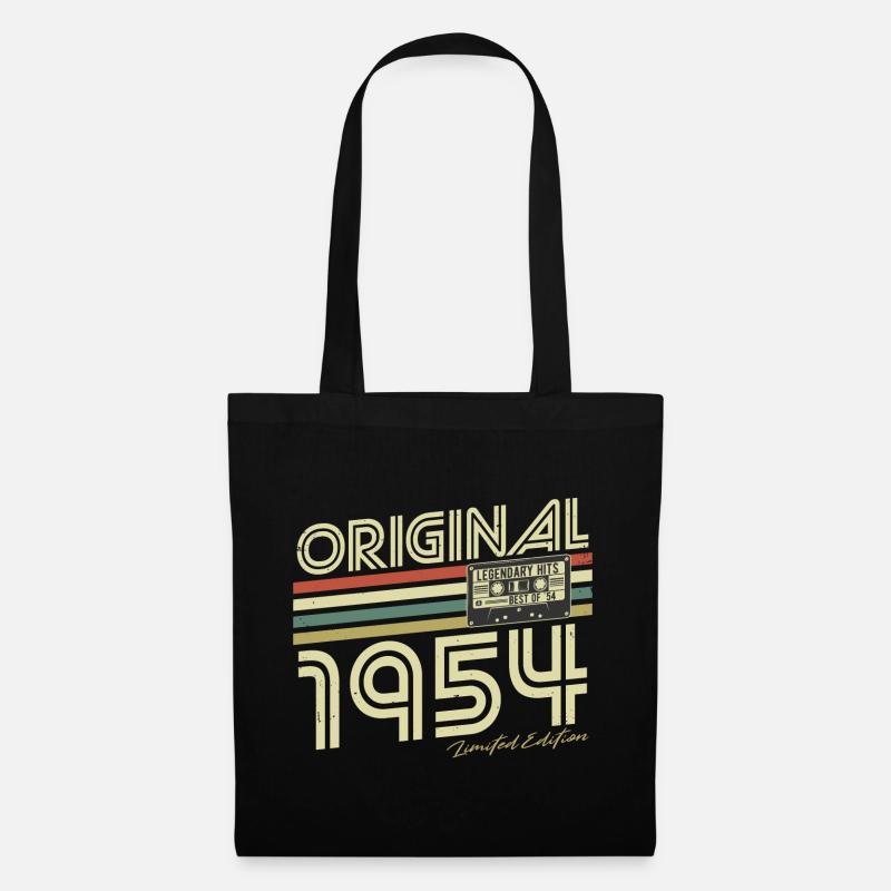 Original 1954 Jahrgang Vintage Geburtstag Retro - Stoffbeutel - Schwarz