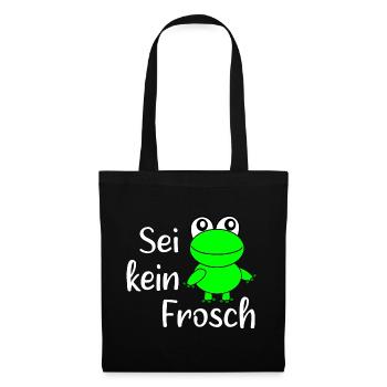 Fasching, Karneval, Kostüm, Frosch - Stoffbeutel - Schwarz - Vorne