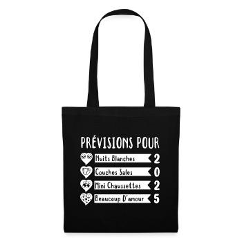 Prévisions pour 2025,future mama,futur papa,péres - Sac en tissu - noir - Devant